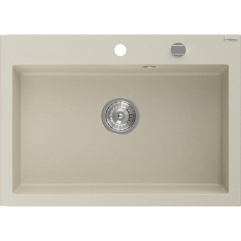 MEXEN MEXEN - Elix granitový drez 1-miska 700 x 500 mm, béžový, sifón chróm 6526701005-69 1