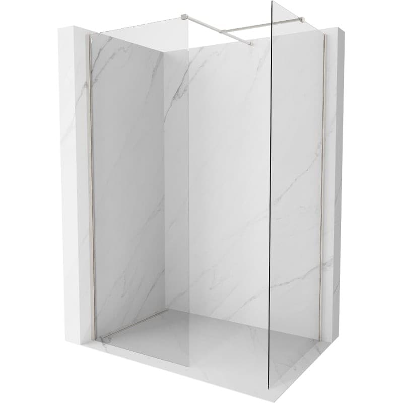 MEXEN/S - Kyoto-X Sprchová zástena WALK-IN 90 x 80, transparent 10 mm, nikel kartáčovaný 800-090-202-97-00-080-X