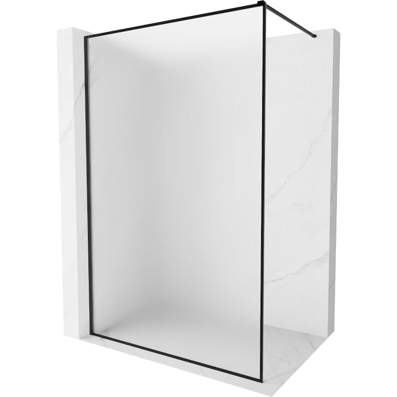 MEXEN/S - Kyoto-XF Sprchová zástena WALK-IN s rámom 100 x 202, dekor 10 mm, čierna 800-100-104-70-30-X