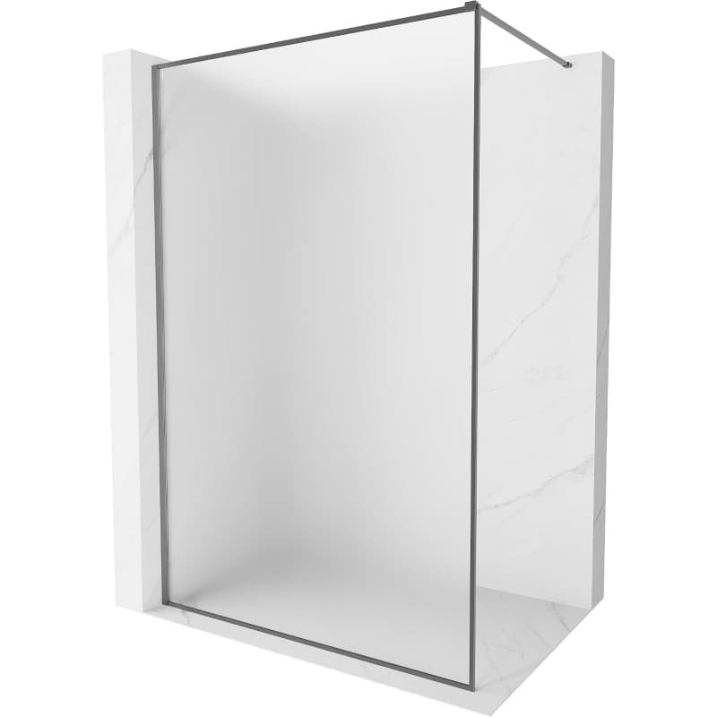 MEXEN/S - Kyoto-XF Sprchová zástena WALK-IN s rámom 100 x 202, dekor 10 mm, grafit metal 800-100-104-95-30-X