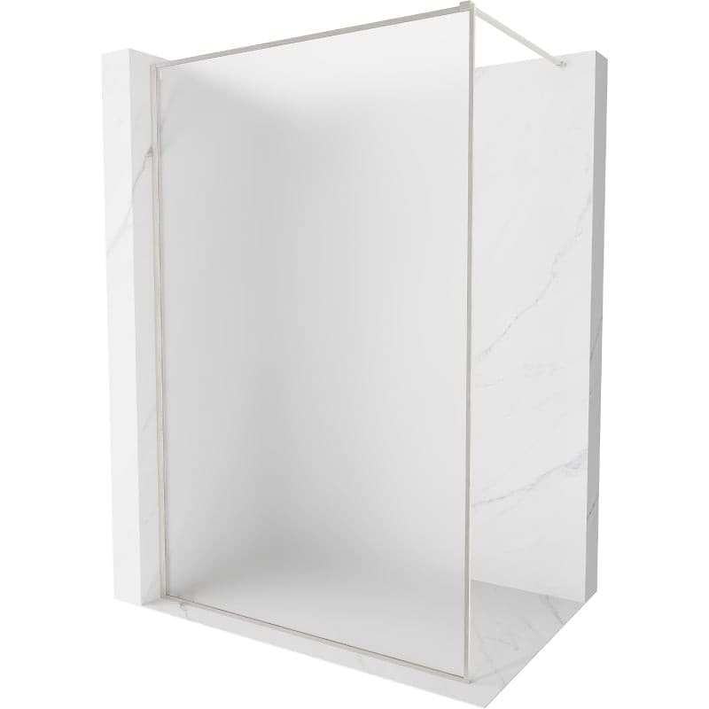 MEXEN/S - Kyoto-XF Sprchová zástena WALK-IN s rámom 100 x 202, dekor 10 mm, nikel kartáčovaný 800-100-104-97-30-X
