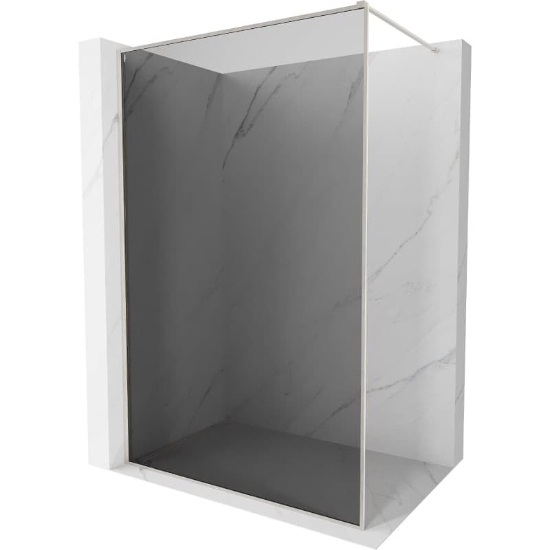 MEXEN/S - Kyoto-XF Sprchová zástena WALK-IN s rámom 100 x 202, grafit 10 mm, nikel kartáčovaný 800-100-104-97-40-X