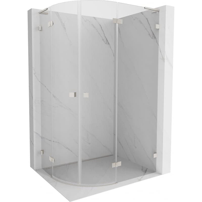 MEXEN/S - Lunar L sprchový kút štvrťkruh krídlový pravá 100 x 90, transparent, nikel kartáčovaný 833L-100P-090L-97-00