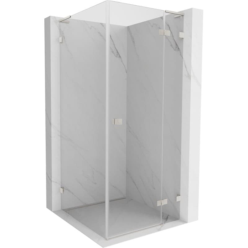 MEXEN/S - Lunar L sprchový kút dvere krídlové pravá 80 x 80, transparent, nikel kartáčovaný 834L-080-080-97-00-P 1