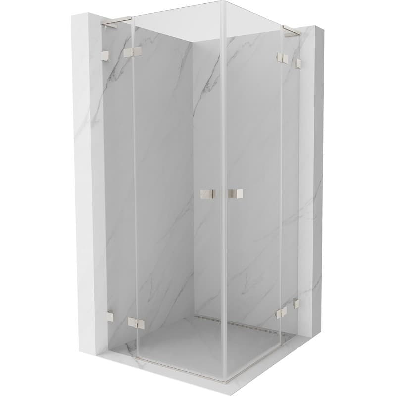 MEXEN/S - Lunar L Duo sprchovací kút dvere krídlové 85 x 85, transparent, nikel kartáčovaný 834L-085L-085P-97-00