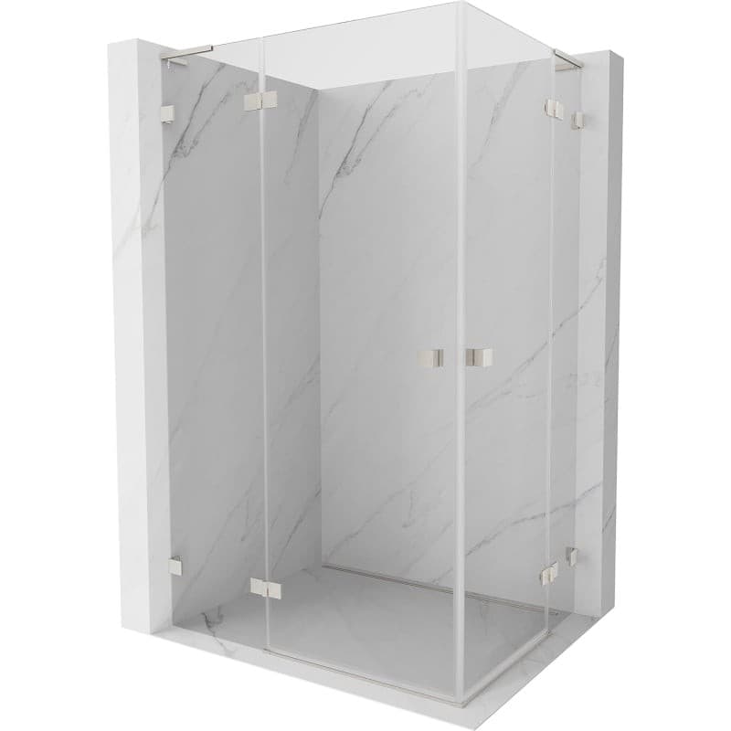 MEXEN/S - Lunar L Duo sprchovací kút dvere krídlové 110 x 100, transparent, nikel kartáčovaný 834L-110L-100P-97-00