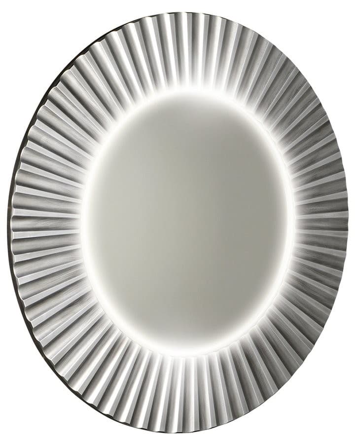 SAPHO - PRIDE STRIP guľaté zrkadlo s LED osvetlením v ráme, priemer 90cm, strieborná PD952 1