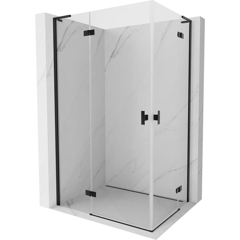 MEXEN/S - Mist-H L Duo sprchovací kút dvere krídlové 100 x 95, transparent, čierna 8A5L-100L-095P-70-00