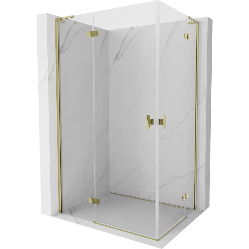 MEXEN/S - Mist-H L Duo sprchovací kút dvere krídlové 105 x 90, transparent, zlato 8A5L-105L-090P-50-00