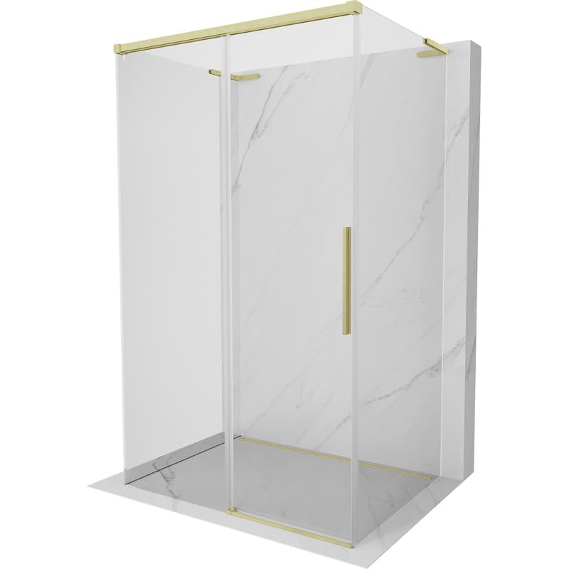 MEXEN/S - Rox-3S L sprchový kút 3 stenný, posuvný 105 x 85, transparent, zlato kartáčovaná 8C2L-105-085-55-00-3S 1