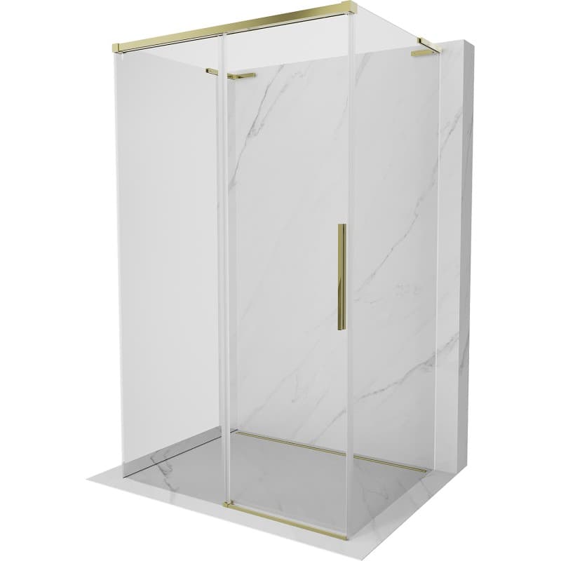 MEXEN/S - Rox-3S L sprchový kút 3 stenný, posuvný 120 x 75, transparent, zlato 8C2L-120-075-50-00-3S 1