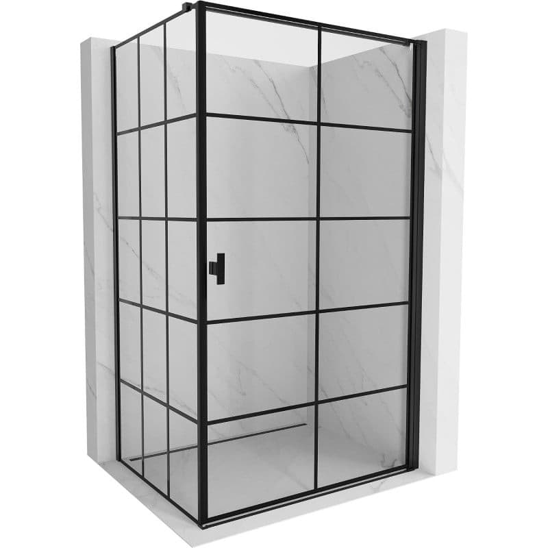 MEXEN/S - Mist-B sprchovací kút dvere krídlové pravá 70 x 100, čierna kratka, čierna 8A2T-070-100-70-77-P 1