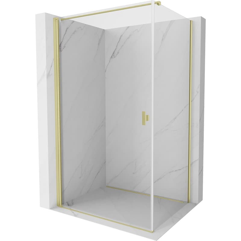 MEXEN/S - Mist-B sprchovací kút dvere krídlové 75 x 90, transparent, zlato kefovaná 8A2T-075-090-55-00 1