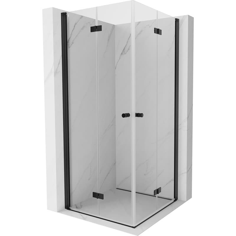 MEXEN/S - Mist-F Duo sprchovací kút skladacie dvere 70 x 70, transparent, čierna 8A6-070L-070P-70-00 1