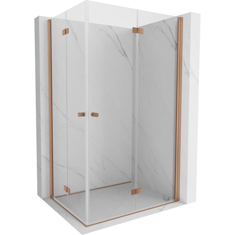 MEXEN/S - Mist-F Duo sprchovací kút skladacie dvere pravá 75 x 120, transparent, meď kartáčovaná 8A6-075L-120P-65-00 1
