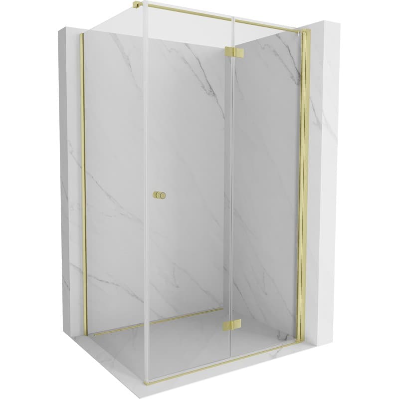 MEXEN/S - Mist-F sprchovací kút skladacie dvere pravá 90 x 120, transparent, zlato kartáčovaná 8A6T-090-120-55-00-P 1