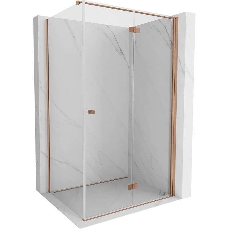 MEXEN/S - Mist-F sprchovací kút skladacie dvere pravá 100 x 75, transparent, meď kartáčovaná 8A6T-100-075-65-00-P 1