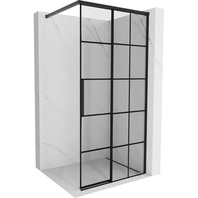 MEXEN/S - Rox Sprchová zástena WALK-IN pravá 95 x 200, čierna kratka 8 mm, čierna 8C2-095-003-70-77-P 1