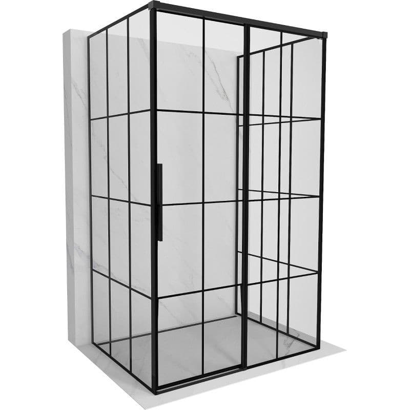 MEXEN/S - Rox-3S sprchovací kút 3 stenný, posuvný pravá 105 x 90, čierna kratka, čierna 8C2-105-090-70-77-3S-P 1
