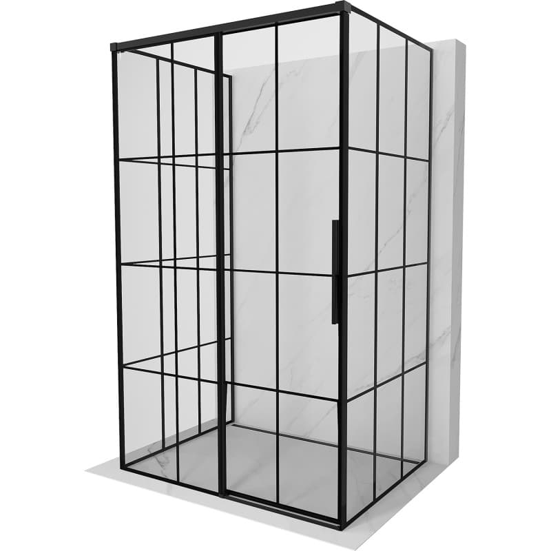 MEXEN/S - Rox-3S sprchovací kút 3 stenný, posuvný ľavá 155 x 110, čierna kratka, čierna 8C2-155-110-70-77-3S-L 1