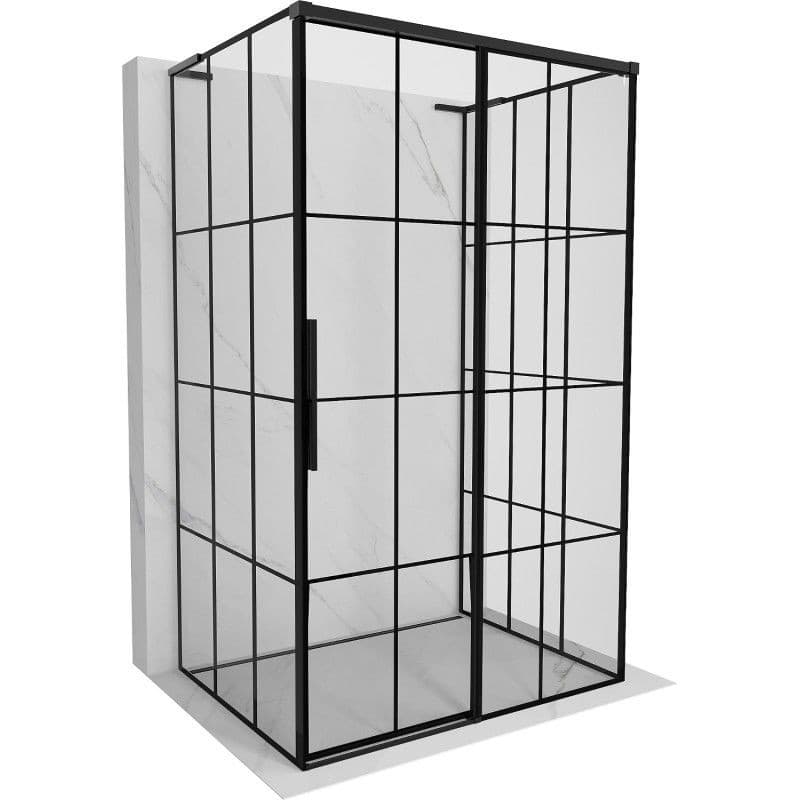 MEXEN/S - Rox-3S L sprchový kút 3 stenný, posuvný pravá 95 x 90, čierna kratka, čierna 8C2L-095-090-70-77-3S-P 1