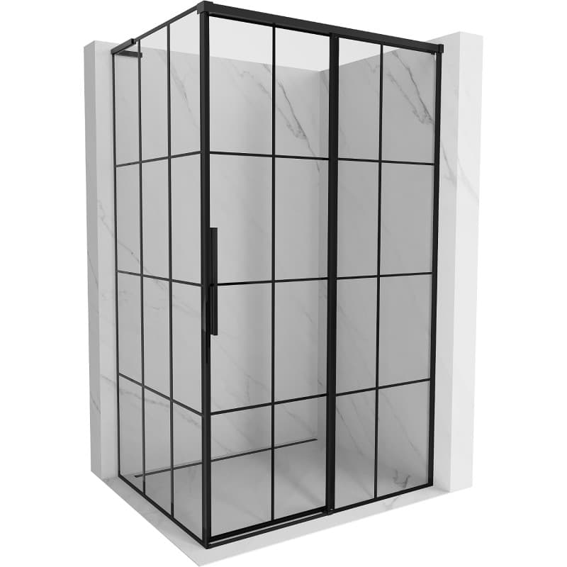 MEXEN/S - Rox L sprchový kút posuvný pravá 110 x 70, čierna kratka, čierna 8C2L-110-070-70-77-P 1
