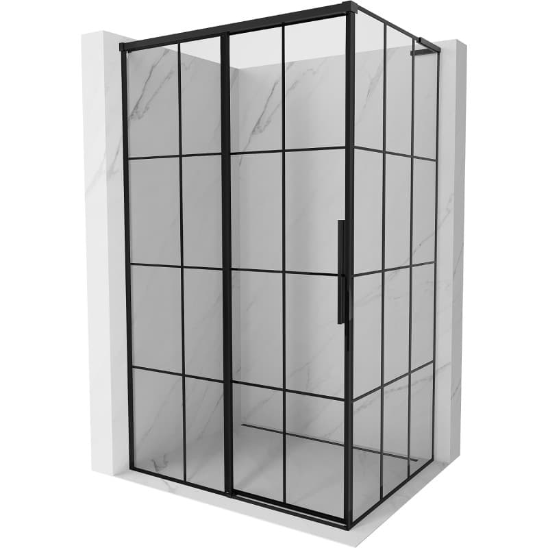 MEXEN/S - Rox L sprchový kút posuvný ľavá 115 x 90, čierna kratka, čierna 8C2L-115-090-70-77-L 1