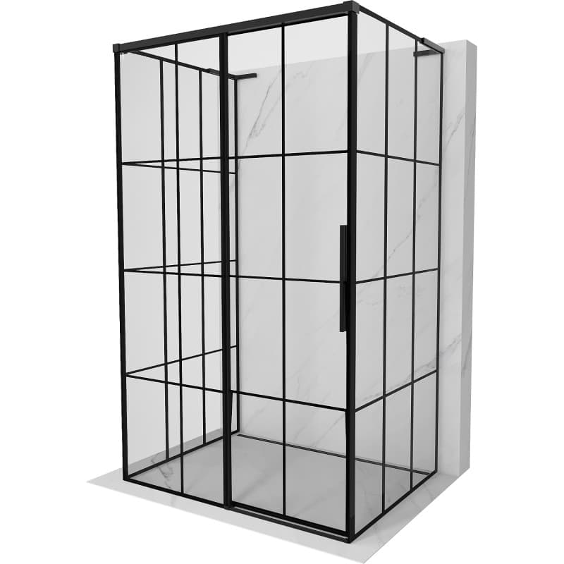 MEXEN/S - Rox-3S L sprchový kút 3 stenný, posuvný ľavá 140 x 85, čierna kratka, čierna 8C2L-140-085-70-77-3S-L 1