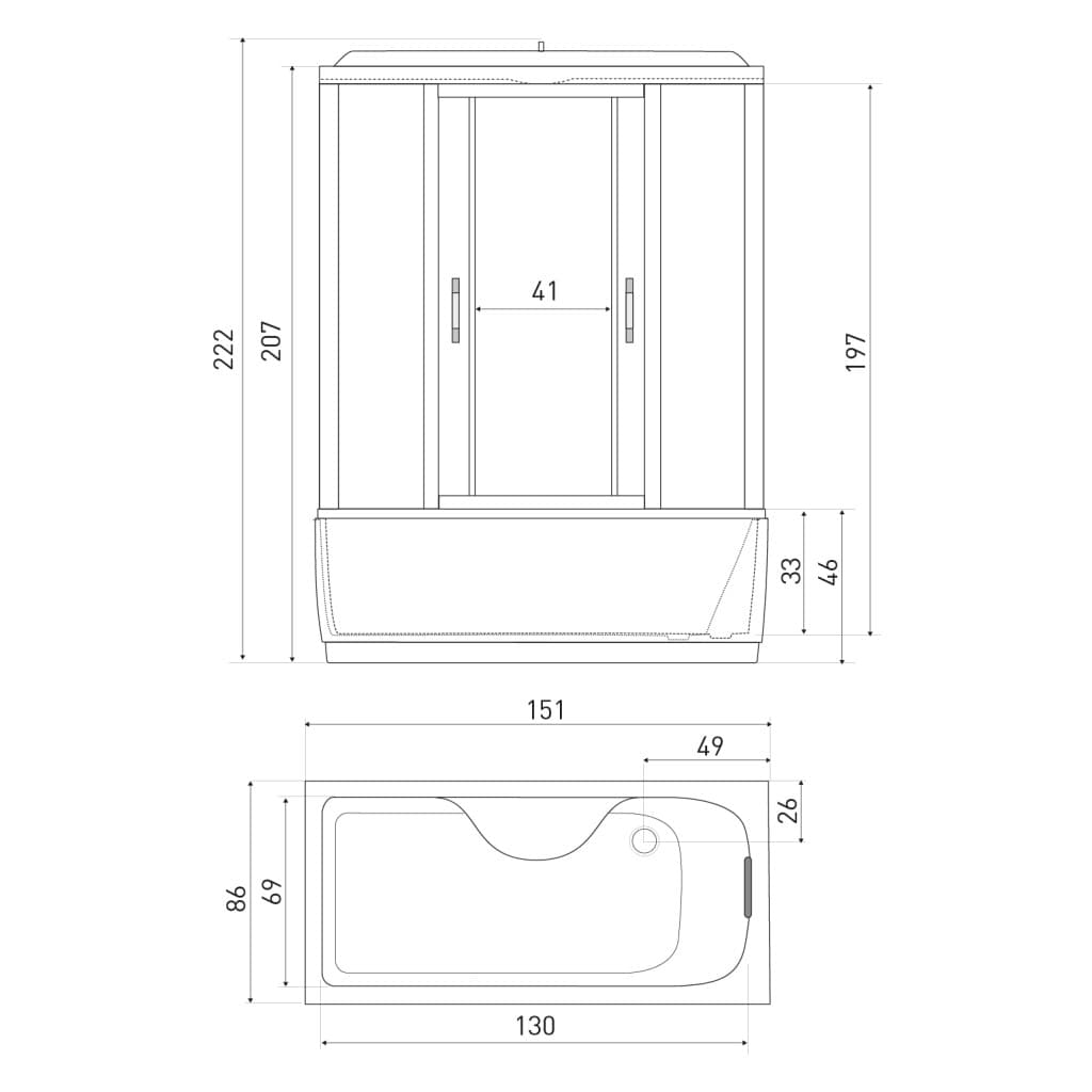 KERRA - Kabína s hydromasážou XL 150/85 5907548104120