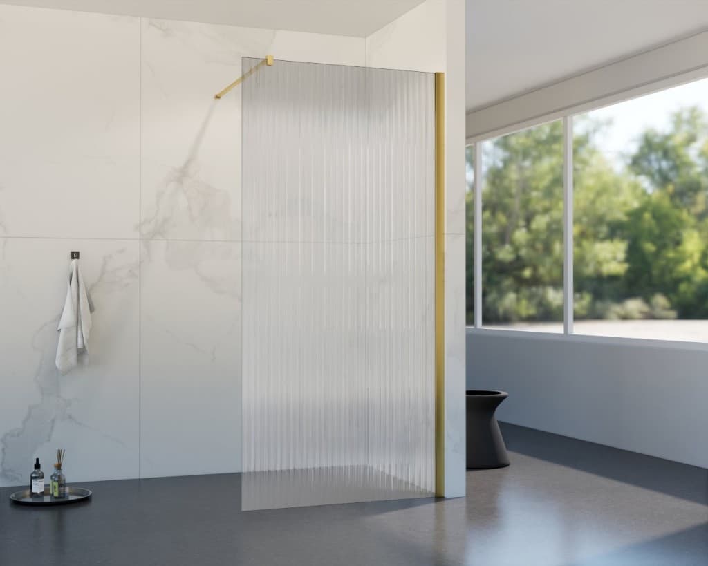HOPA - Walk-in sprchovací kút LAGOS GOLD NEW 200 - Farba rámu - Zlatá, Rozmer A - 100, Rozmer C - 200, Výplň - Vrúbkované bezpečnostné sklo - 8 mm BCLAGO10BGPN2 1