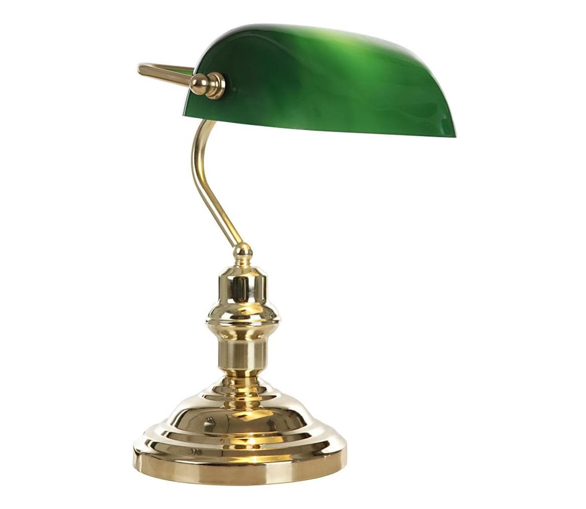 Globo 2491 - Stolná lampa 1xE27/60W zelená - zlatá 1