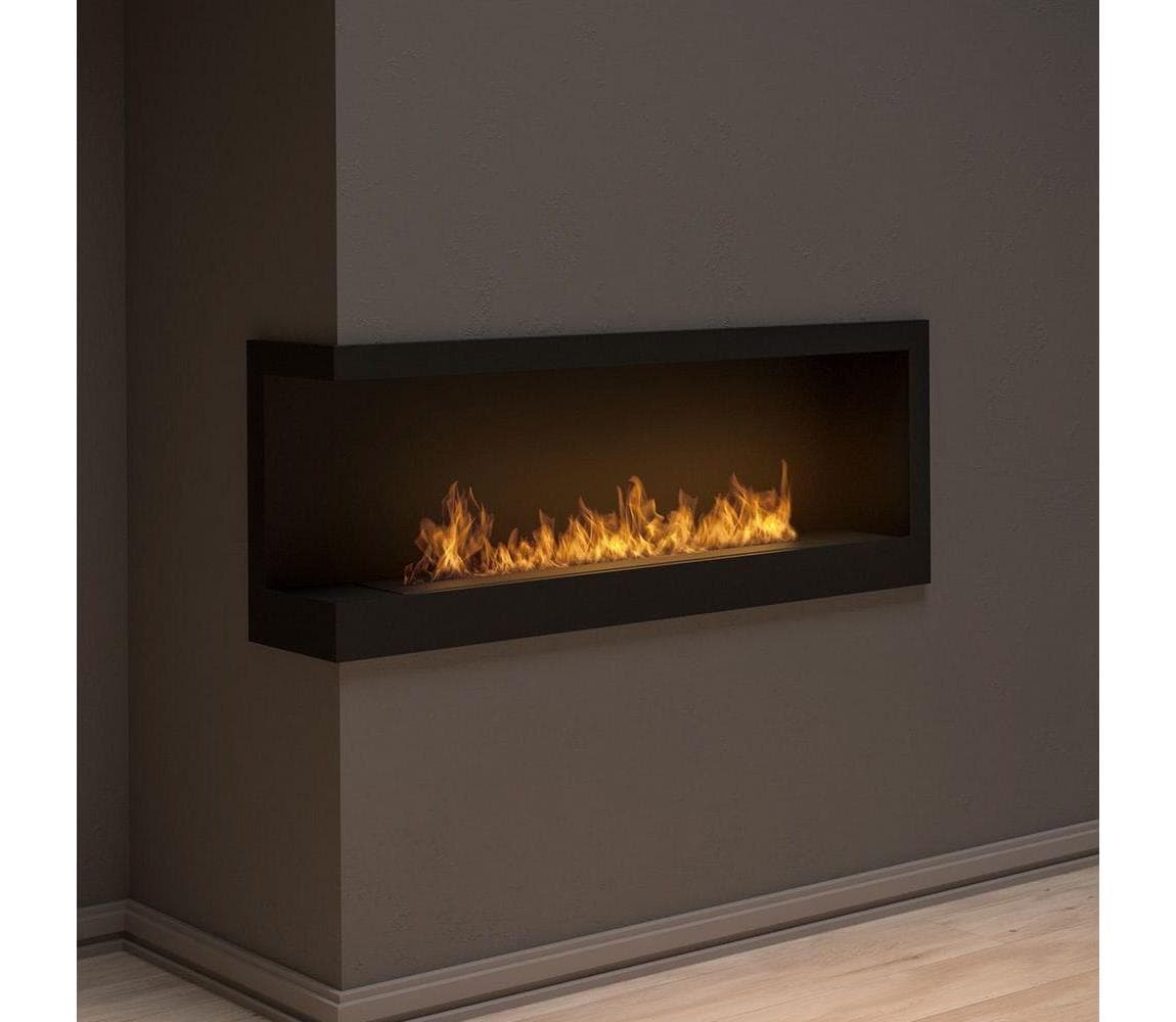 InFire - Rohový BIO krb 45x120 cm 3kW čierna Corner 1200 L 1