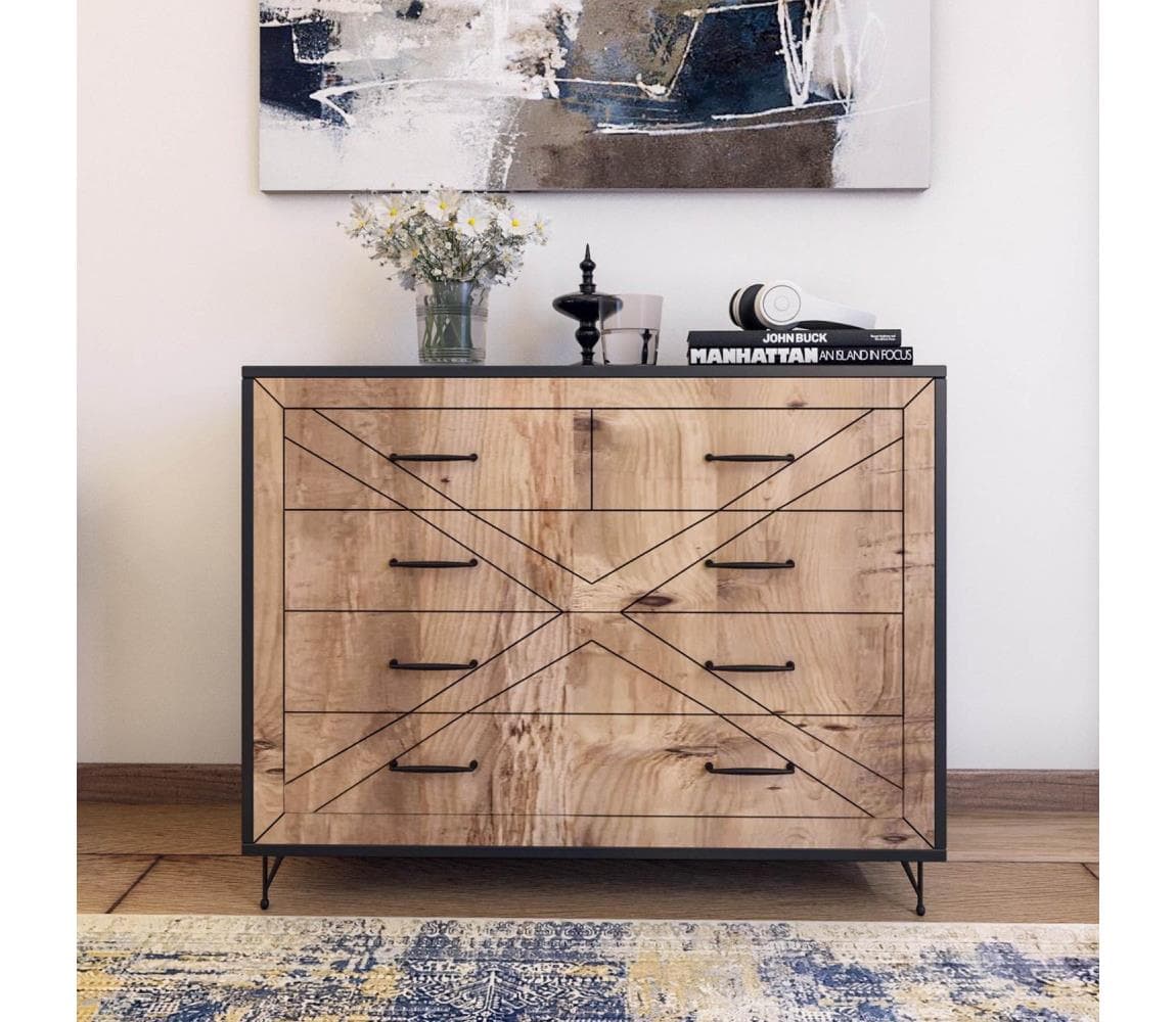 Komoda COMFORT 100x80 cm hnedá/čierna 854KLN3401 1