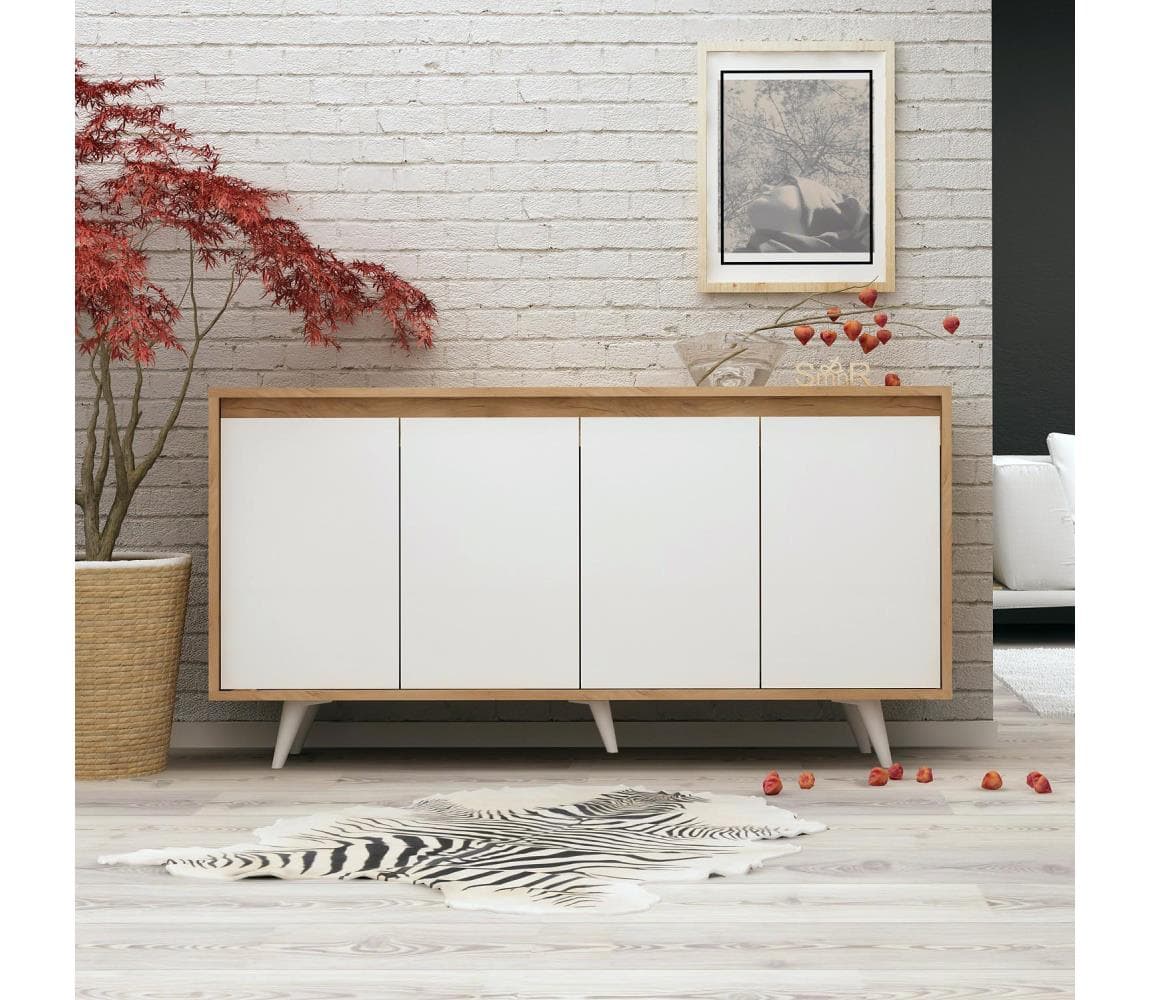 Komoda SHANS 86x140 cm hnedá/biela 811MDD3405 1