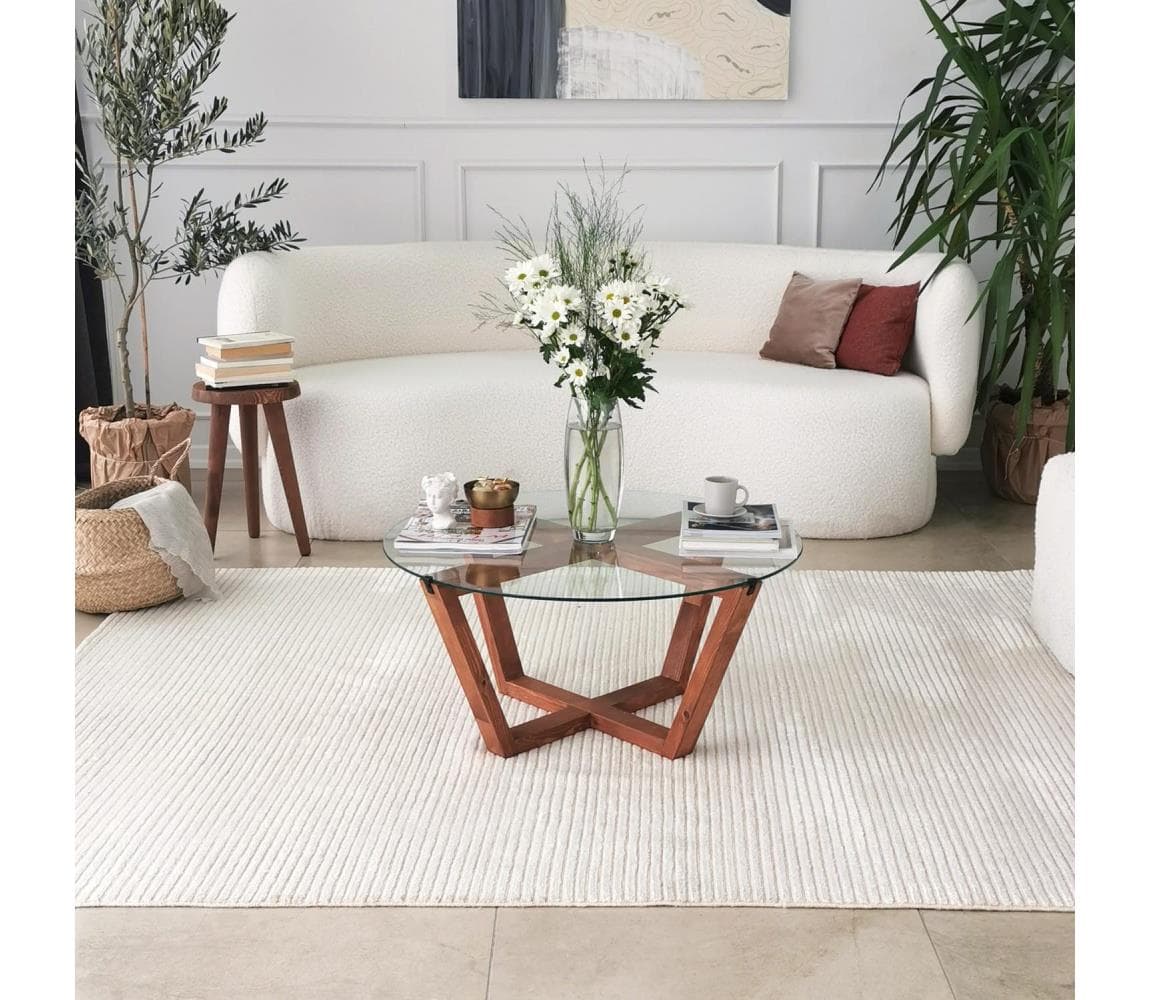 Konferenčný stolík LOTUS 35x75 cm hnedá/číra 552NOS1436 1