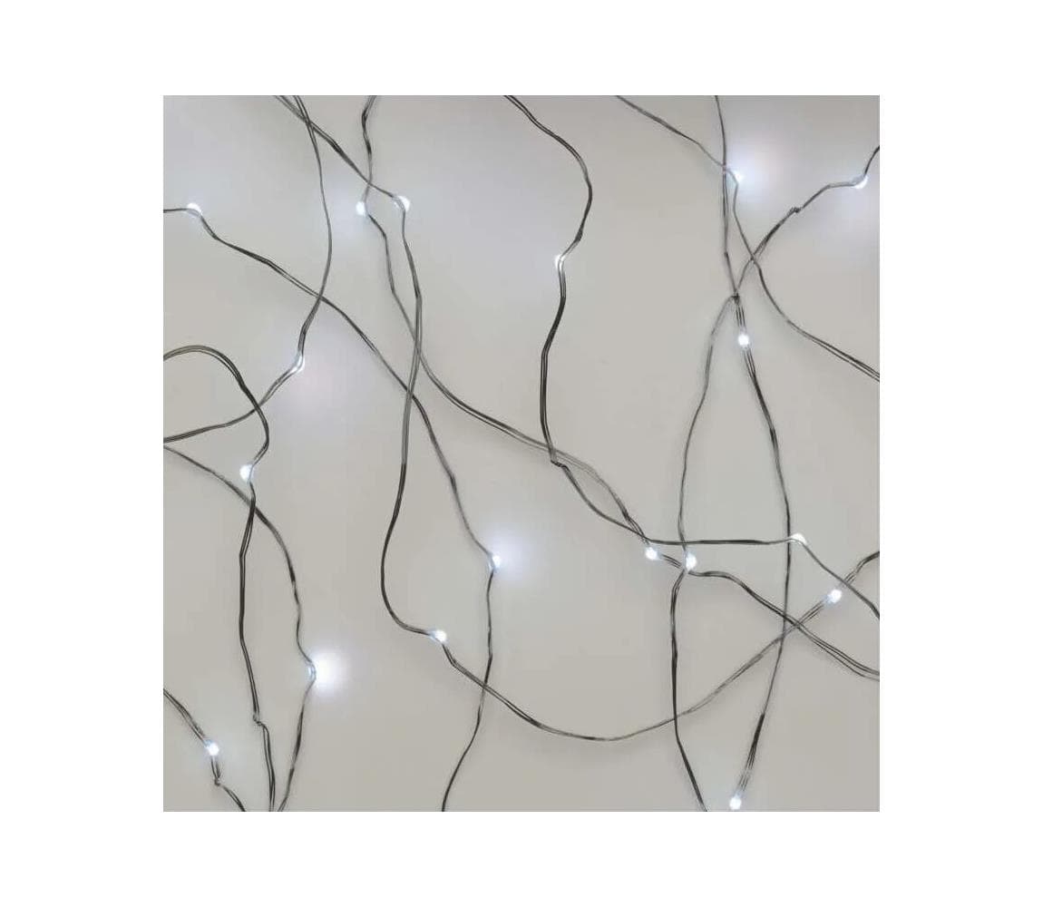 LED reťaz 20× LED / 2× AA, 2,4 m, studená biela D3AC07 1