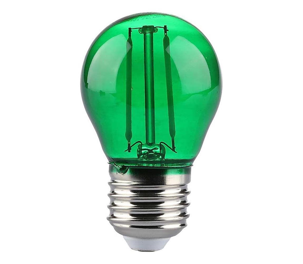LED žiarovka E27 G45 2W zelená filament 1