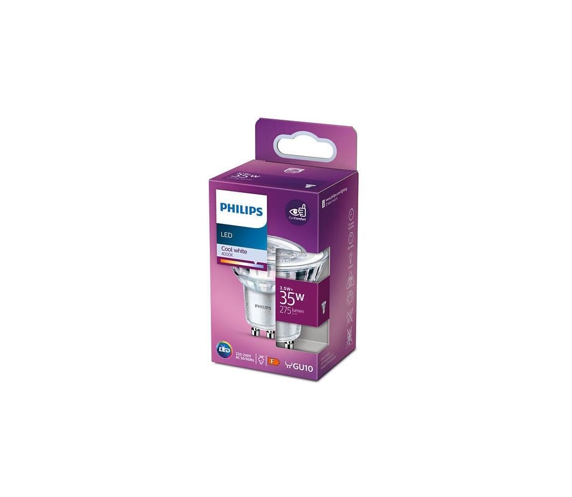 LED Žiarovka Philips GU10/3,5W/230V 4000K 8718699776534 1