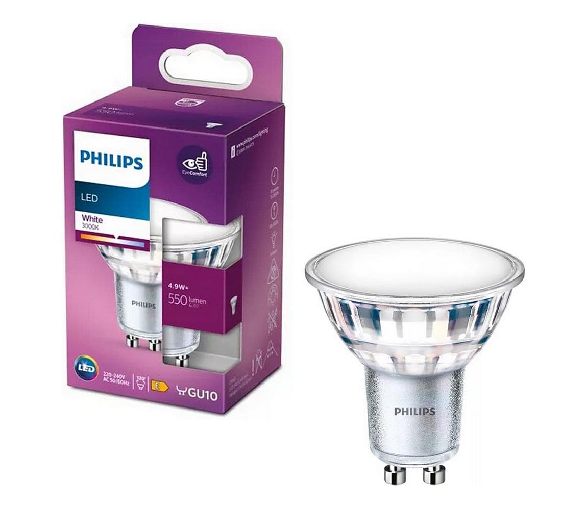 LED Žiarovka Philips PAR16 GU10/4,9W/230V 3000K 8719514308633 1