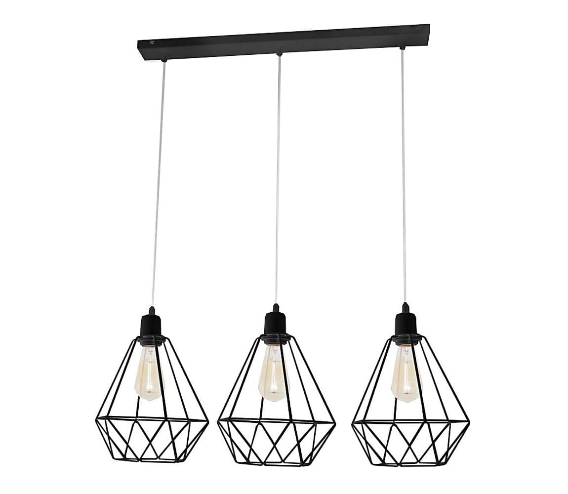 Luster KARO 3xE27/15W/230V čierna W-L 1311/3 BK 1