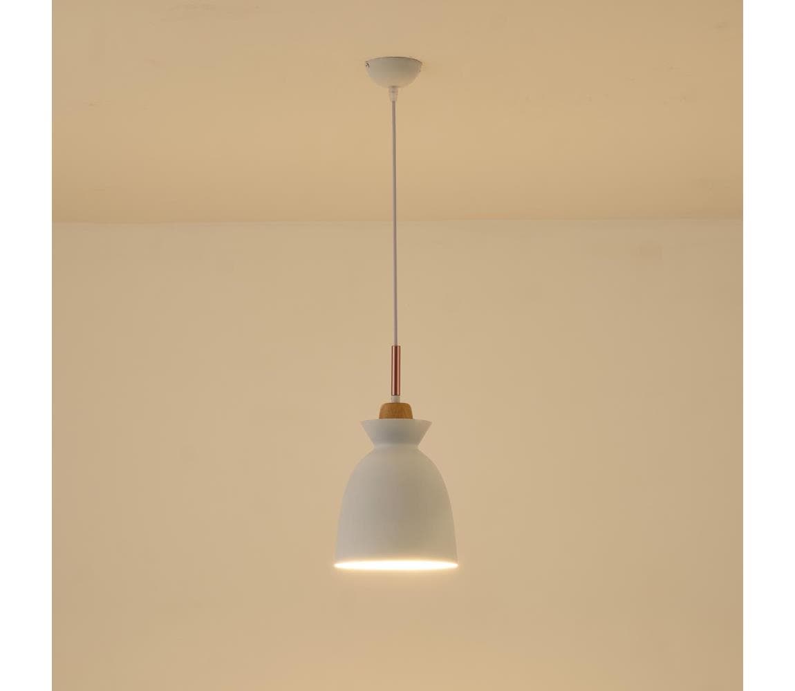 Eurolamp Luster na lanku 1xE27/15W/230V biela pr. 19,5 cm 144-24137 1