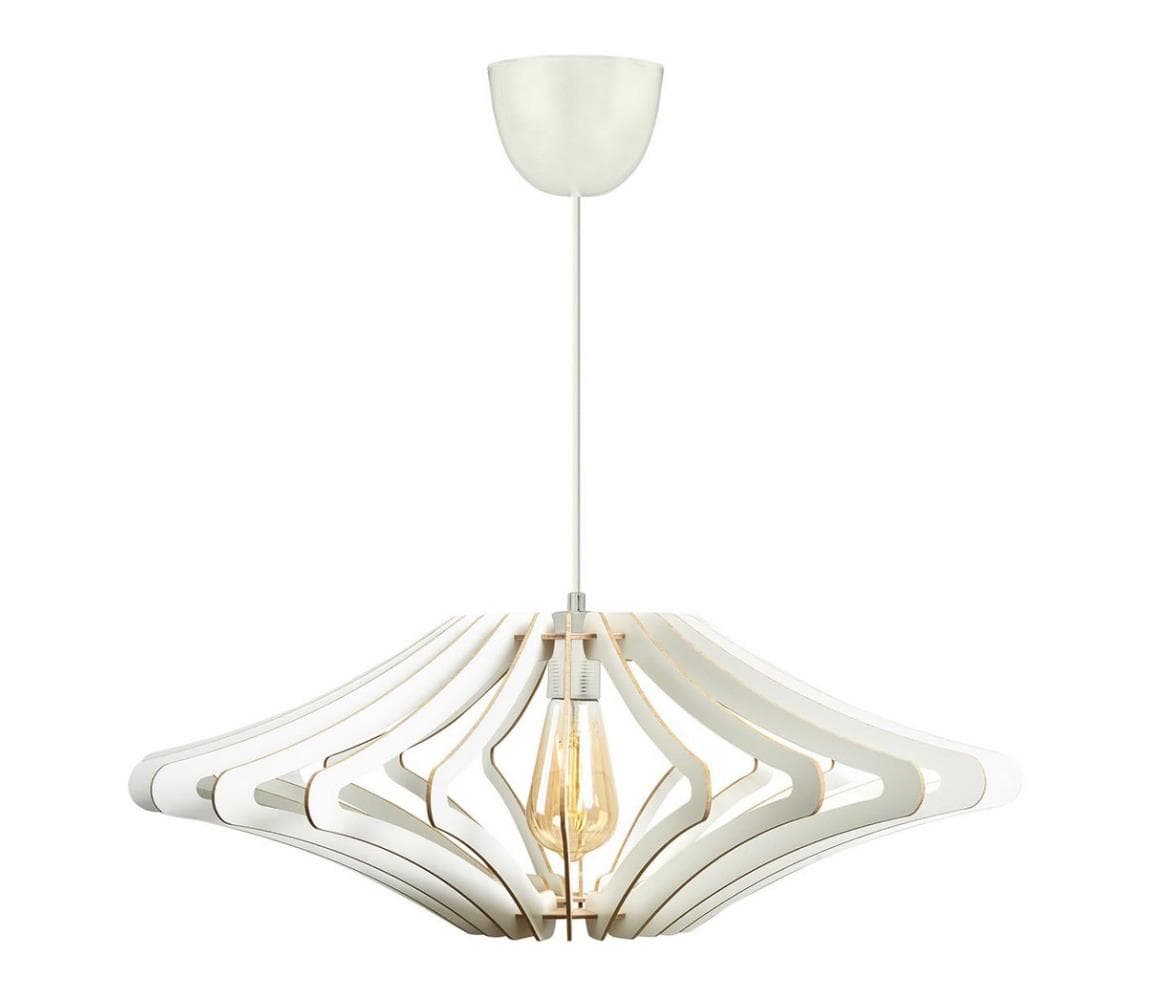 Luster na lanku 1xE27/60W/230V biela pr. 59 cm 390FLH1539 1