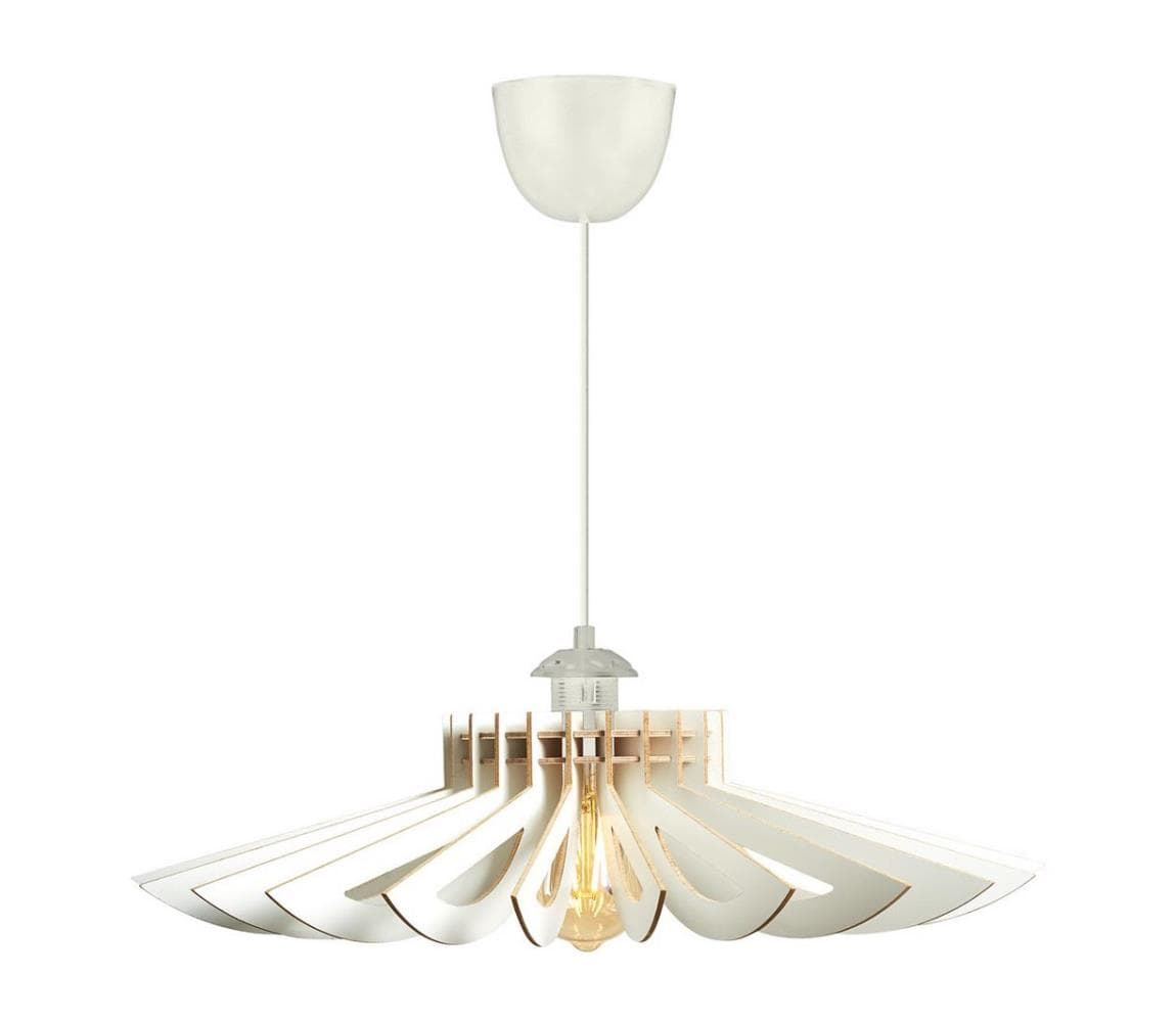 Luster na lanku 1xE27/60W/230V biela pr. 68 cm 390FLH1527 1