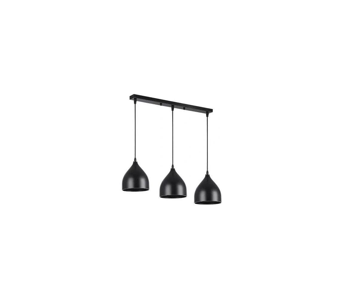 Luster na lanku COMO 3xE27/60W/230V čierna ZS COMO TRIPLE BLACK 1