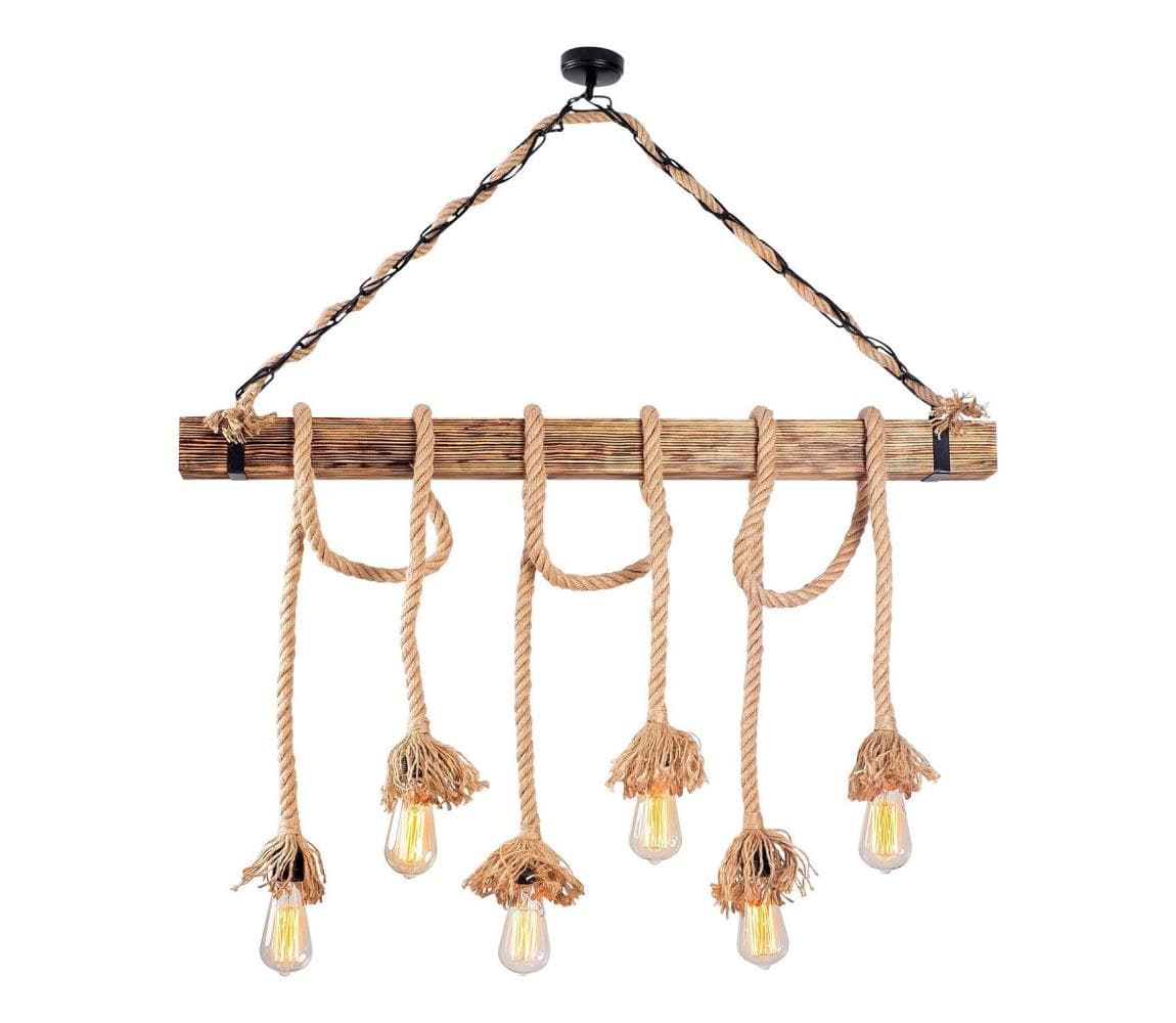 Luster na lanku EREBOS 6xE27/40W/230V hnedý 521SHN3115 1