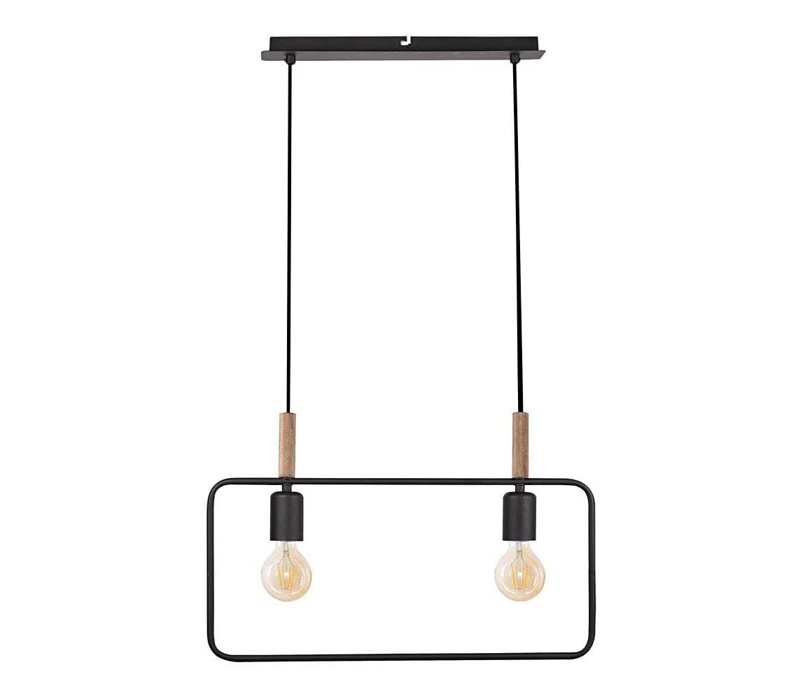 Luster na lanku FRAME 2xE27/60W/230V čierna 32-73518 1
