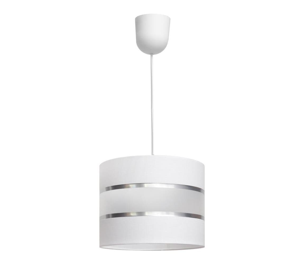 Luster na lanku HELEN 1xE27/15W/230V biela W-0801/1 WT+SL+MAT 1