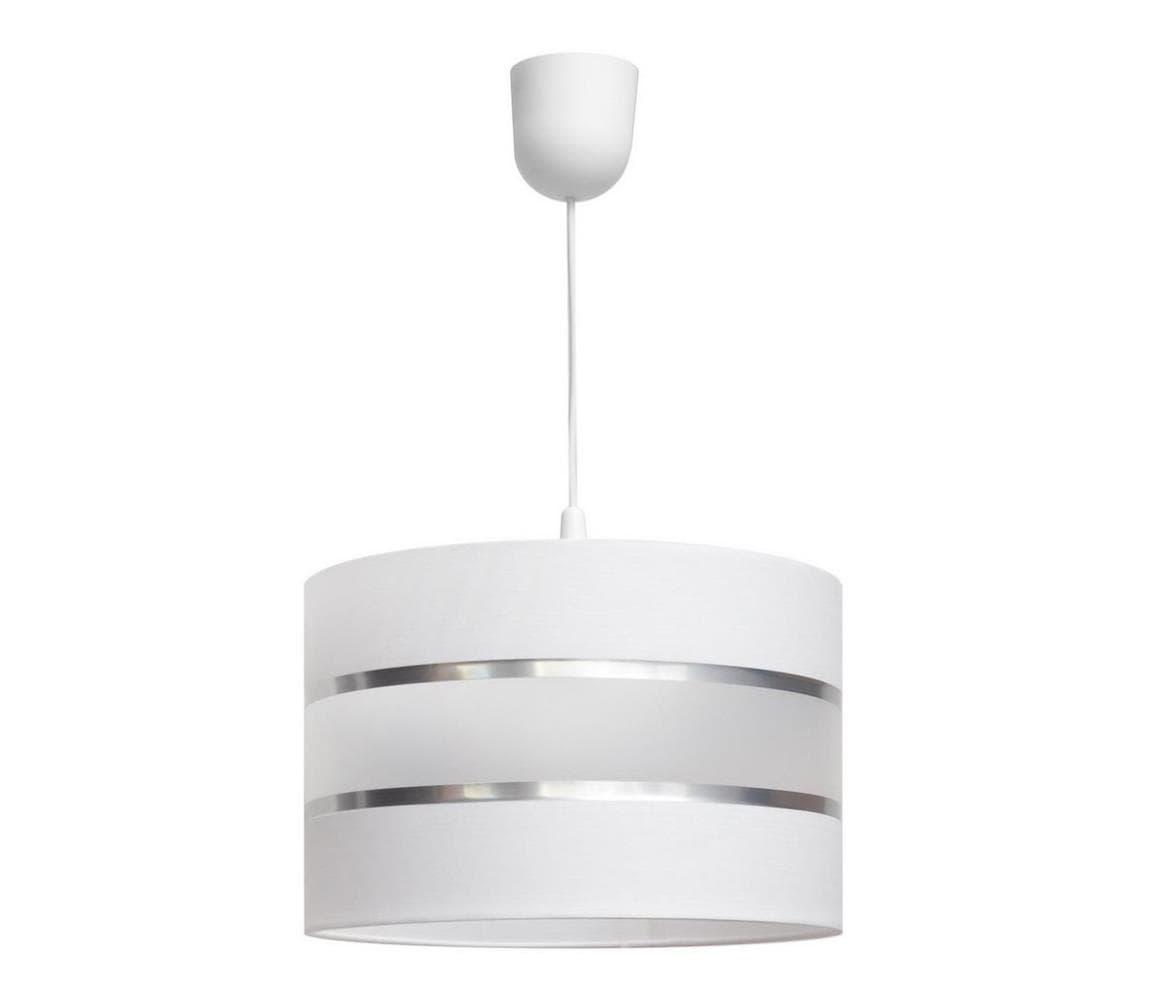 Luster na lanku HELEN 1xE27/15W/230V biela W-0803/1 WT+SL+MAT 1