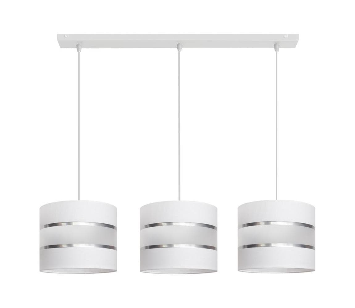 Luster na lanku HELEN 3xE27/15W/230V biela W-L 0801/3 WT+SL+MAT 1
