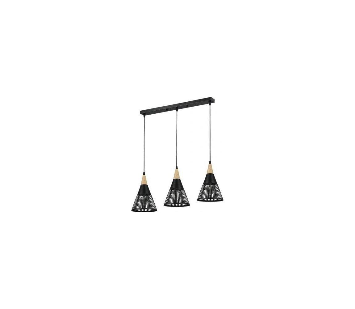 Luster na lanku HIRA 3xE27/60W/230V čierna ZS HIRA TRIPLE BLACK 1